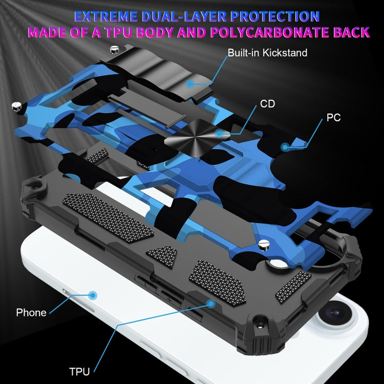 Camouflage Armor Kickstand TPU + PC Magnetic Phone Case
