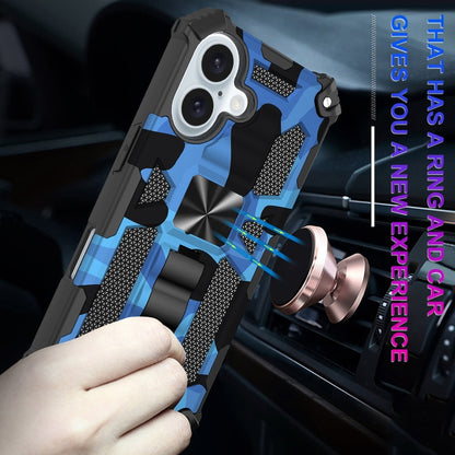 Camouflage Armor Kickstand TPU + PC Magnetic Phone Case