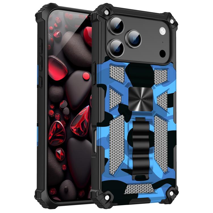 Camouflage Armor Kickstand TPU + PC Magnetic Phone Case, For iPhone 18 Pro / 17 Pro, For iPhone 18 Pro Max / 17 Pro Max, For iPhone 16 Pro Max, For iPhone 16 Pro