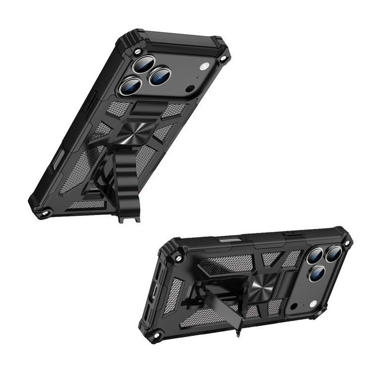 Camouflage Armor Kickstand TPU + PC Magnetic Phone Case, For iPhone 18 Pro / 17 Pro, For iPhone 18 Pro Max / 17 Pro Max, For iPhone 16 Pro Max, For iPhone 16 Pro