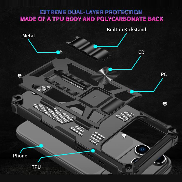 Camouflage Armor Kickstand TPU + PC Magnetic Phone Case, For iPhone 18 Pro / 17 Pro, For iPhone 18 Pro Max / 17 Pro Max, For iPhone 16 Pro Max, For iPhone 16 Pro
