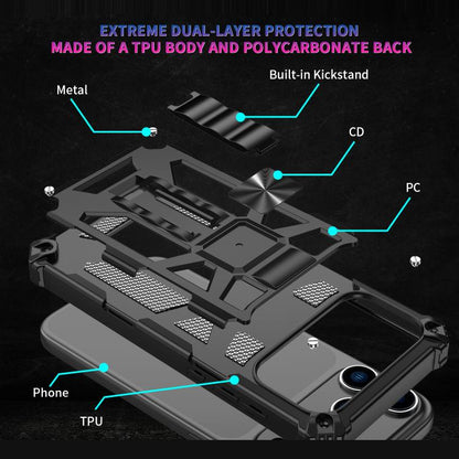 Camouflage Armor Kickstand TPU + PC Magnetic Phone Case, For iPhone 18 Pro / 17 Pro, For iPhone 18 Pro Max / 17 Pro Max, For iPhone 16 Pro Max, For iPhone 16 Pro