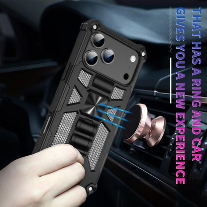 Camouflage Armor Kickstand TPU + PC Magnetic Phone Case, For iPhone 18 Pro / 17 Pro, For iPhone 18 Pro Max / 17 Pro Max, For iPhone 16 Pro Max, For iPhone 16 Pro