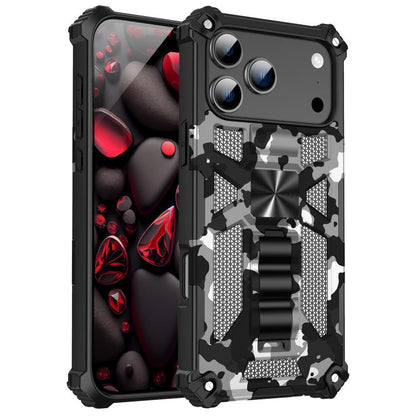Camouflage Armor Kickstand TPU + PC Magnetic Phone Case, For iPhone 18 Pro / 17 Pro, For iPhone 18 Pro Max / 17 Pro Max, For iPhone 16 Pro Max, For iPhone 16 Pro