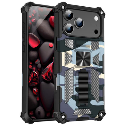 Camouflage Armor Kickstand TPU + PC Magnetic Phone Case, For iPhone 18 Pro / 17 Pro, For iPhone 18 Pro Max / 17 Pro Max, For iPhone 16 Pro Max, For iPhone 16 Pro