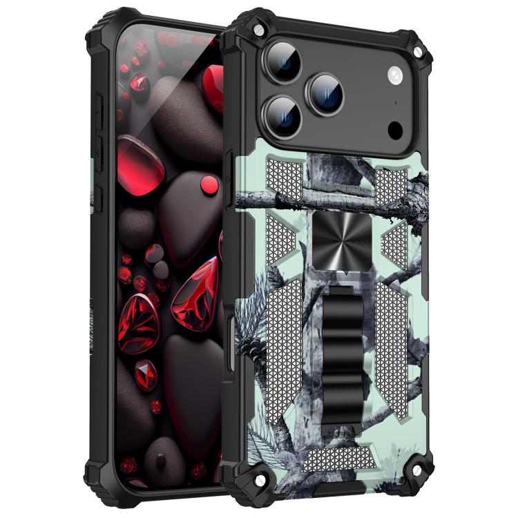 Camouflage Armor Kickstand TPU + PC Magnetic Phone Case, For iPhone 18 Pro / 17 Pro, For iPhone 18 Pro Max / 17 Pro Max, For iPhone 16 Pro Max, For iPhone 16 Pro