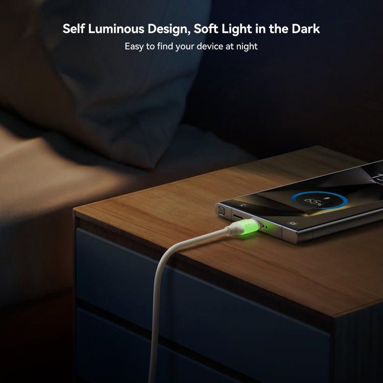 JOYROOM S-A53 Fluorescent Series 3A USB to Type-C Fast Charging Data Cable, 1.2m, 2m