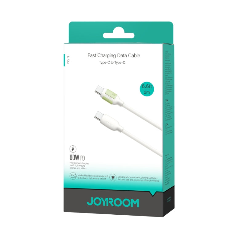 JOYROOM S-A53 Fluorescent Series 60W Type-C to Type-C Fast Charging Data Cable, 2m