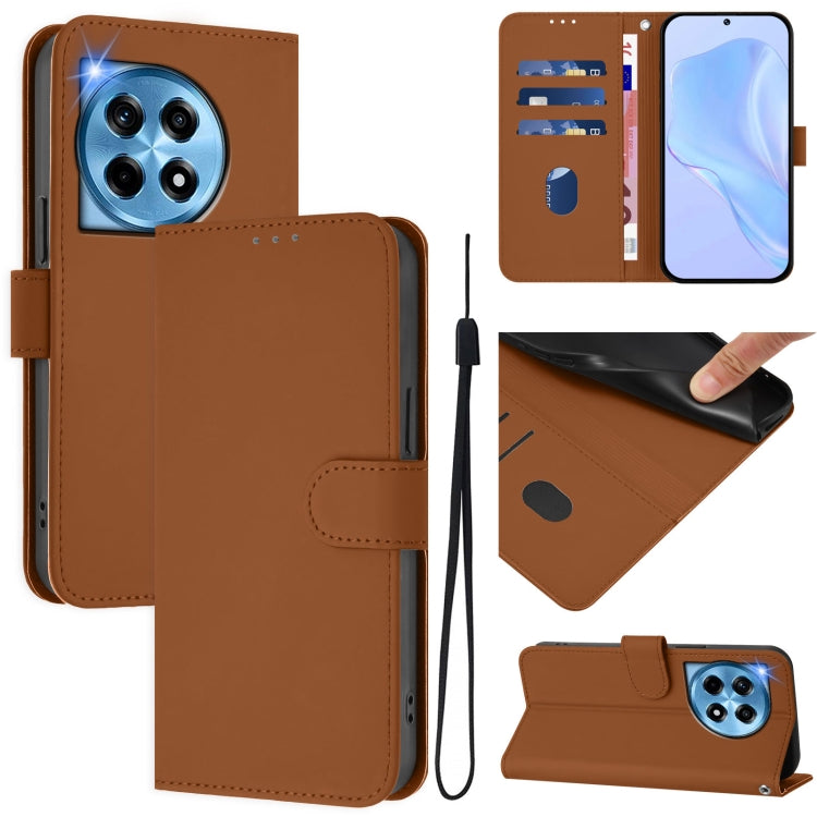 Skin Feel Solid Color Leather Phone Case with Lanyard, Series 1