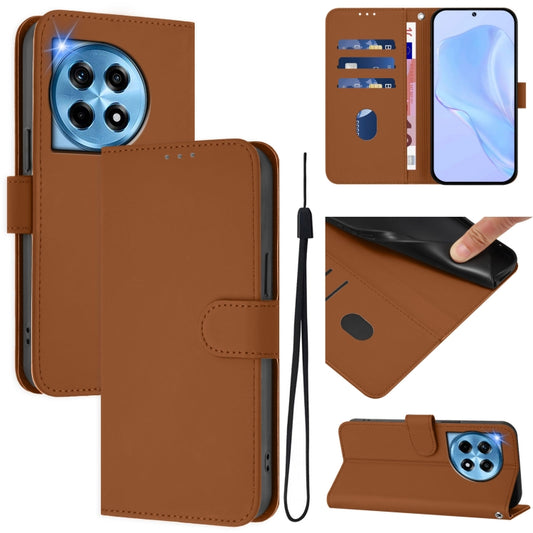 Skin Feel Solid Color Leather Phone Case with Lanyard, Series 1