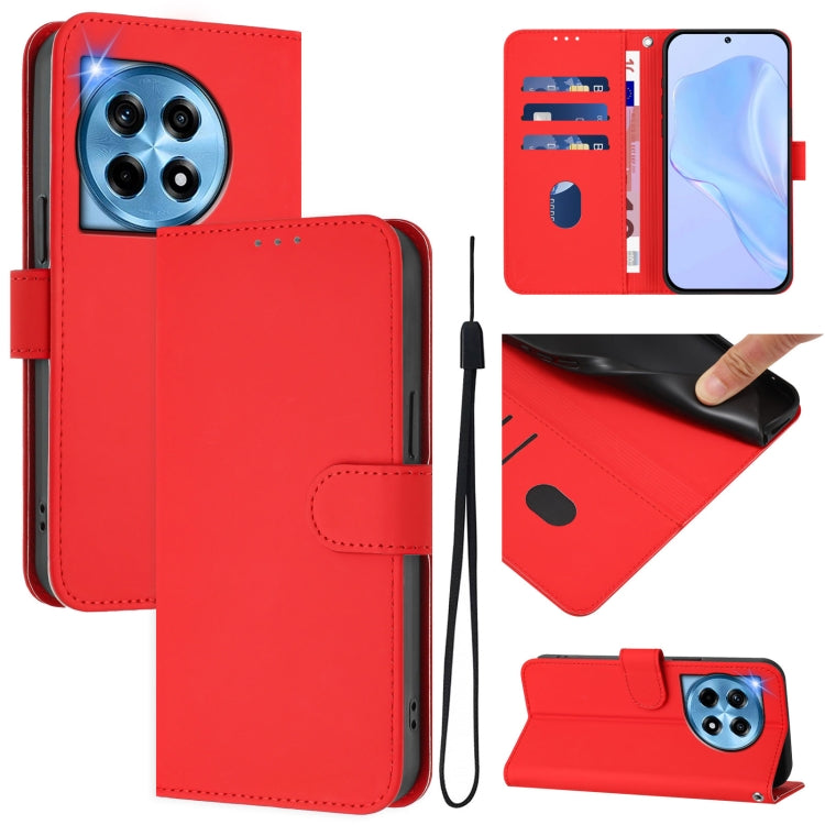 Skin Feel Solid Color Leather Phone Case with Lanyard, Series 1