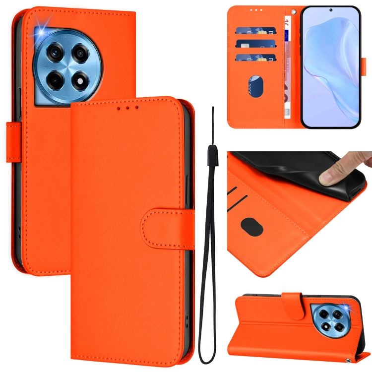 Skin Feel Solid Color Leather Phone Case with Lanyard, Series 1