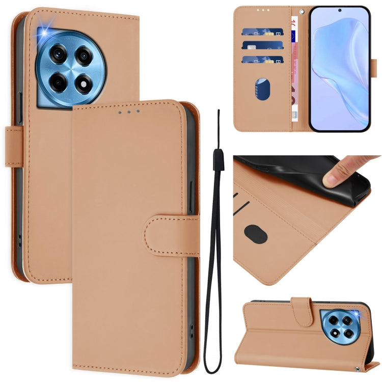 Skin Feel Solid Color Leather Phone Case with Lanyard, Series 1