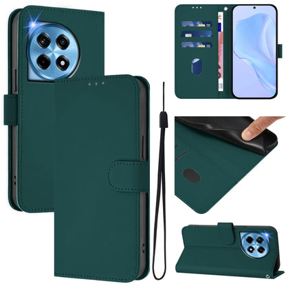 Skin Feel Solid Color Leather Phone Case with Lanyard, Series 1