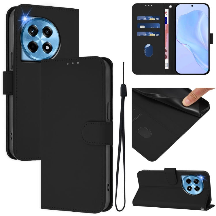 Skin Feel Solid Color Leather Phone Case with Lanyard, Series 1