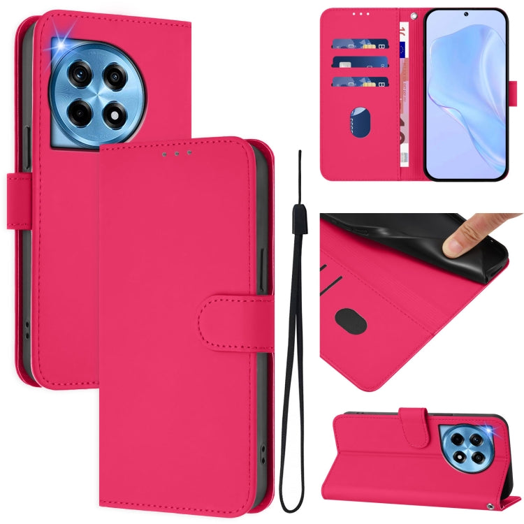 Skin Feel Solid Color Leather Phone Case with Lanyard, Series 1