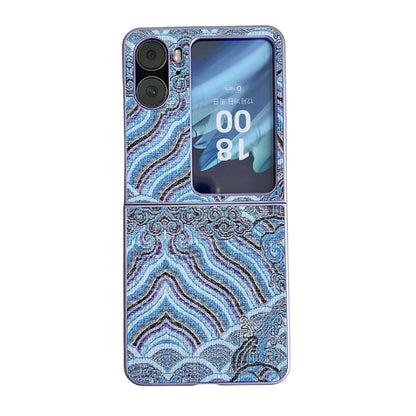 Propitious Clouds Embroidery Full Coverage Phone Case, For OPPO Find N3 Flip, For OPPO Find N2 Flip