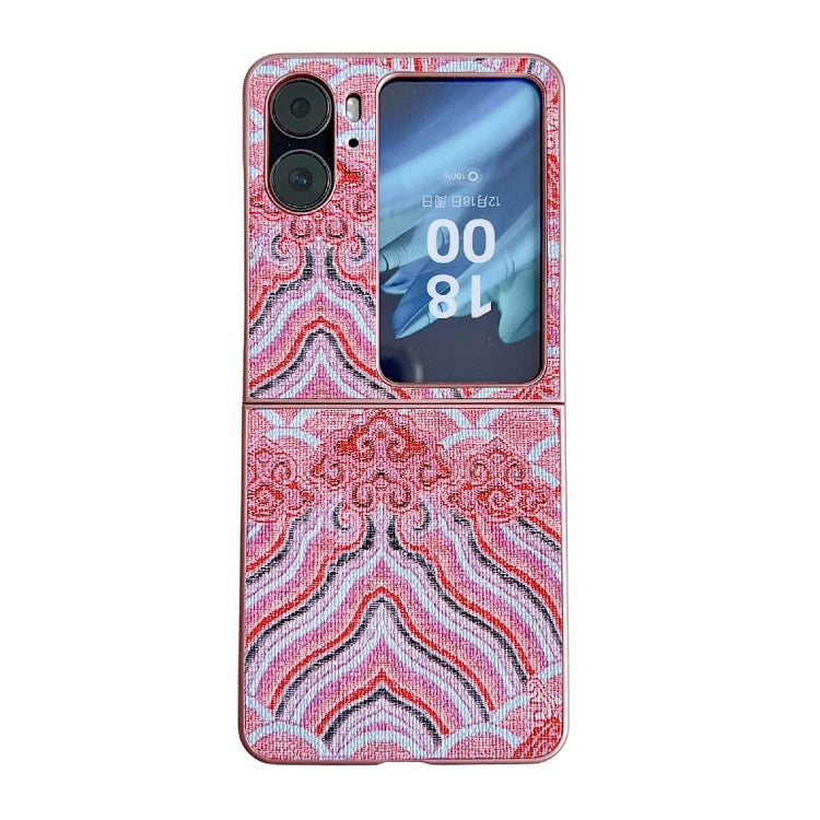 Propitious Clouds Embroidery Full Coverage Phone Case, For OPPO Find N3 Flip, For OPPO Find N2 Flip