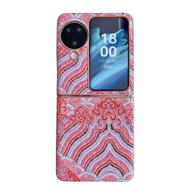 Propitious Clouds Embroidery Full Coverage Phone Case, For OPPO Find N3 Flip, For OPPO Find N2 Flip