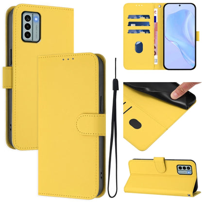 Skin Feel Solid Color Leather Phone Case with Lanyard, Series 14