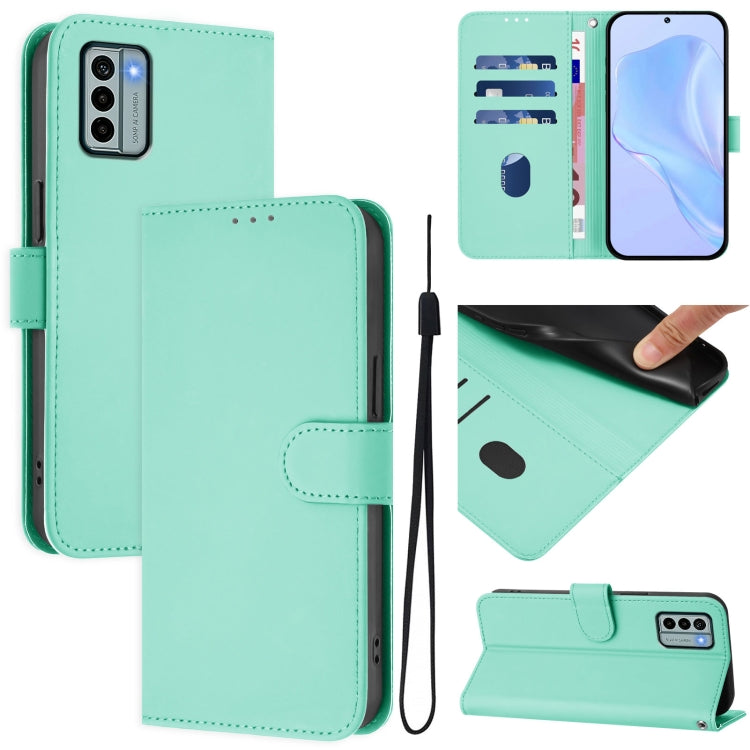 Skin Feel Solid Color Leather Phone Case with Lanyard, Series 14