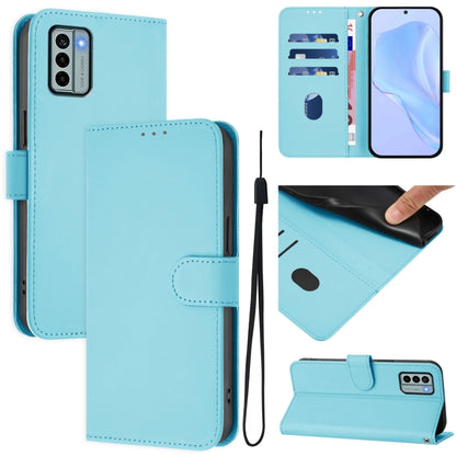 Skin Feel Solid Color Leather Phone Case with Lanyard, Series 14