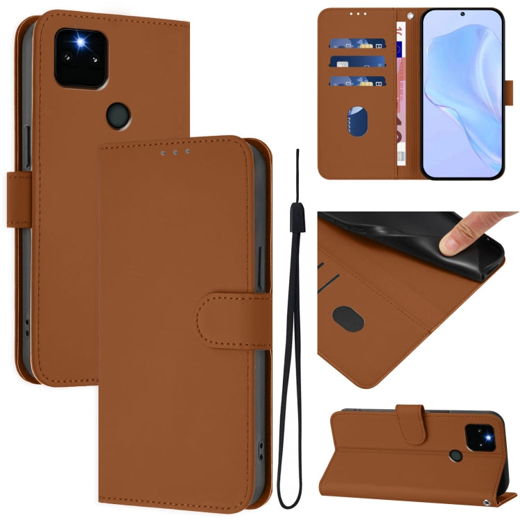 Skin Feel Solid Color Leather Phone Case with Lanyard, Series 3