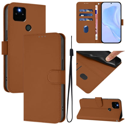 Skin Feel Solid Color Leather Phone Case with Lanyard, Series 3
