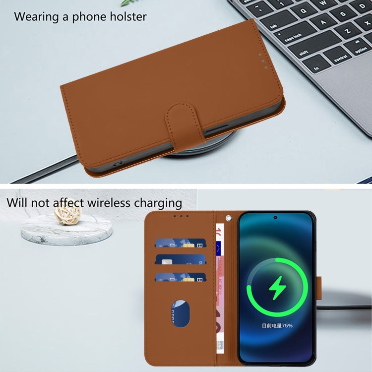Skin Feel Solid Color Leather Phone Case with Lanyard, Series 3