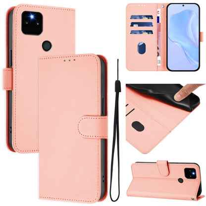 Skin Feel Solid Color Leather Phone Case with Lanyard, Series 3