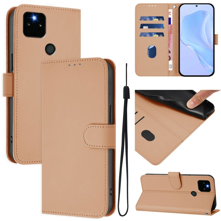 Skin Feel Solid Color Leather Phone Case with Lanyard, Series 3