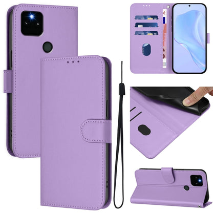 Skin Feel Solid Color Leather Phone Case with Lanyard, Series 3