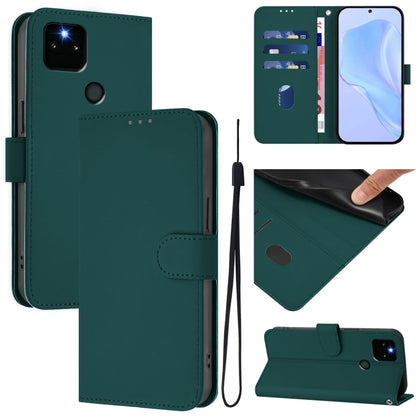 Skin Feel Solid Color Leather Phone Case with Lanyard, Series 3