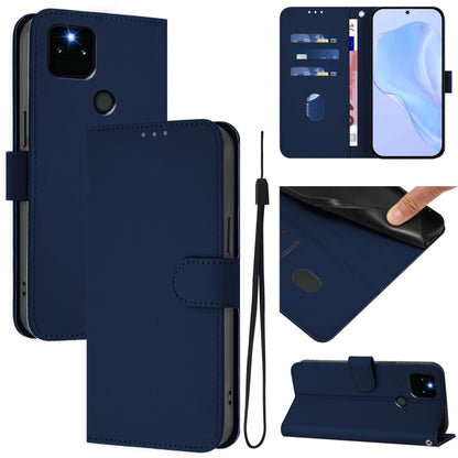 Skin Feel Solid Color Leather Phone Case with Lanyard, Series 3