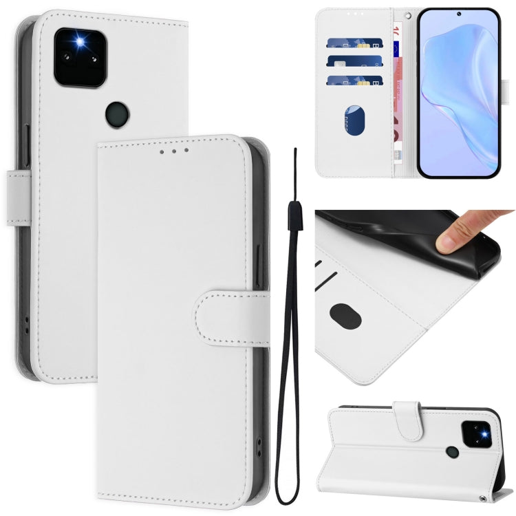 Skin Feel Solid Color Leather Phone Case with Lanyard, Series 3