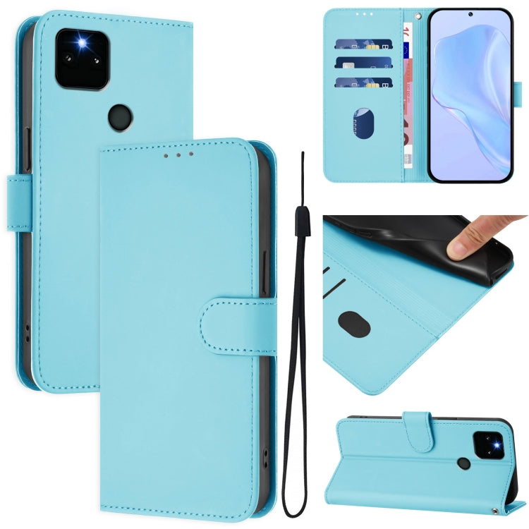 Skin Feel Solid Color Leather Phone Case with Lanyard, Series 3