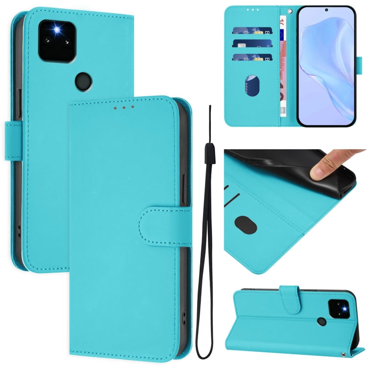 Skin Feel Solid Color Leather Phone Case with Lanyard, Series 3