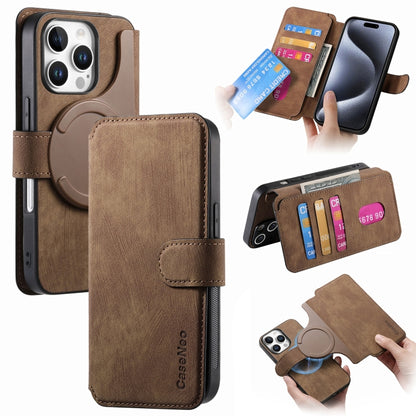 CaseNeo MagSafe RFID Anti-theft Retro Leather Phone Case, For iPhone Air, For iPhone 16 Pro Max, For iPhone 16 Pro, For iPhone 16 Plus
