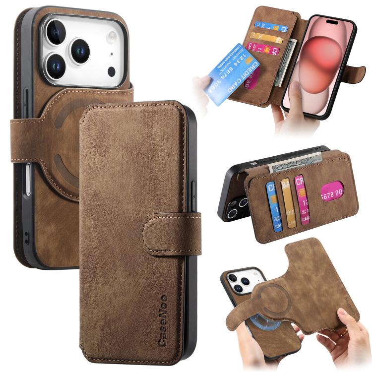 CaseNeo MagSafe RFID Anti-theft Retro Leather Phone Case, For iPhone 17 Pro Max, For iPhone 17 Pro, For iPhone 17, For iPhone Air
