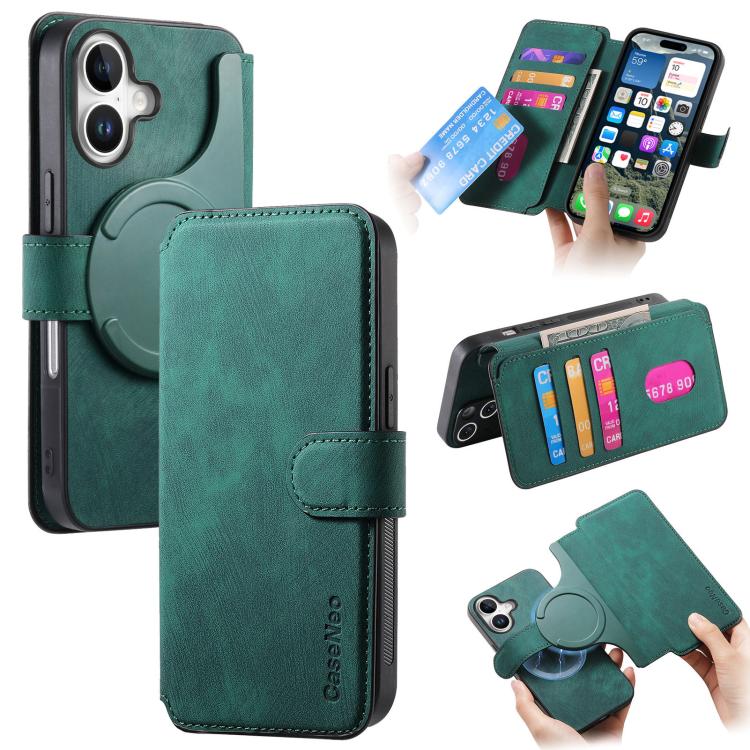 CaseNeo MagSafe RFID Anti-theft Retro Leather Phone Case, For iPhone 18 / 17, For iPhone 18 Pro / 17 Pro, For iPhone 18 Pro Max / 17 Pro Max, For iPhone 17e / 16e