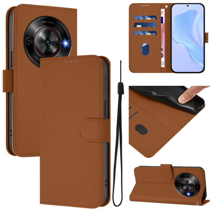 Skin Feel Solid Color Leather Phone Case with Lanyard, Series 1