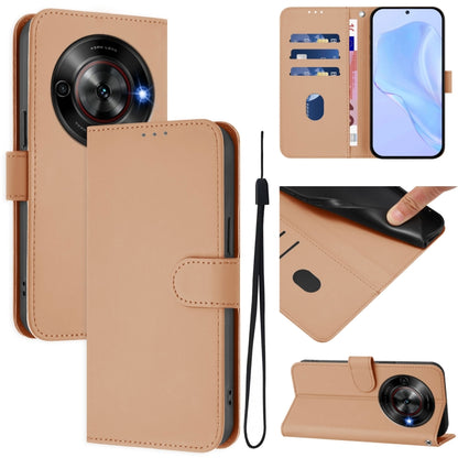 Skin Feel Solid Color Leather Phone Case with Lanyard, Series 1