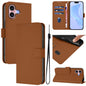 Skin Feel Solid Color Leather Phone Case with Lanyard