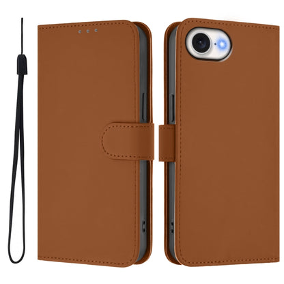 Skin Feel Solid Color Leather Phone Case with Lanyard
