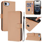 Skin Feel Solid Color Leather Phone Case with Lanyard