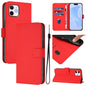 Skin Feel Solid Color Leather Phone Case with Lanyard, For iPhone 12 / 12 Pro