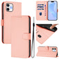 Skin Feel Solid Color Leather Phone Case with Lanyard, For iPhone 12 / 12 Pro