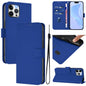 Skin Feel Solid Color Leather Phone Case with Lanyard, For iPhone 12 Pro Max