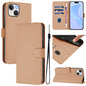 Skin Feel Solid Color Leather Phone Case with Lanyard, For iPhone 12 mini