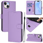 Skin Feel Solid Color Leather Phone Case with Lanyard, For iPhone 12 mini